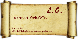Lakatos Orbán névjegykártya