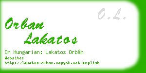 orban lakatos business card