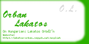 orban lakatos business card